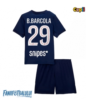Paris Saint-Germain Bradley Barcola #29 Echipament de Fotbal Replică 2025-26 Copii Acasa (+ Șorturi)